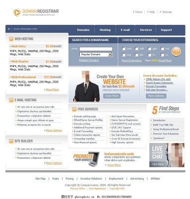 深藍企業網頁PSD模板 專業網頁與網站設計的利器